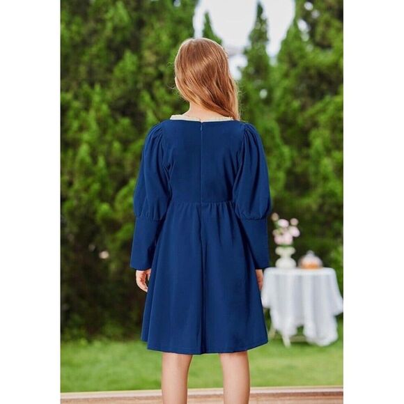 Grace Karin Girls Velvet Party Play Formal Dress Royal Blue, Size 10 (10y) - Picture 4 of 8